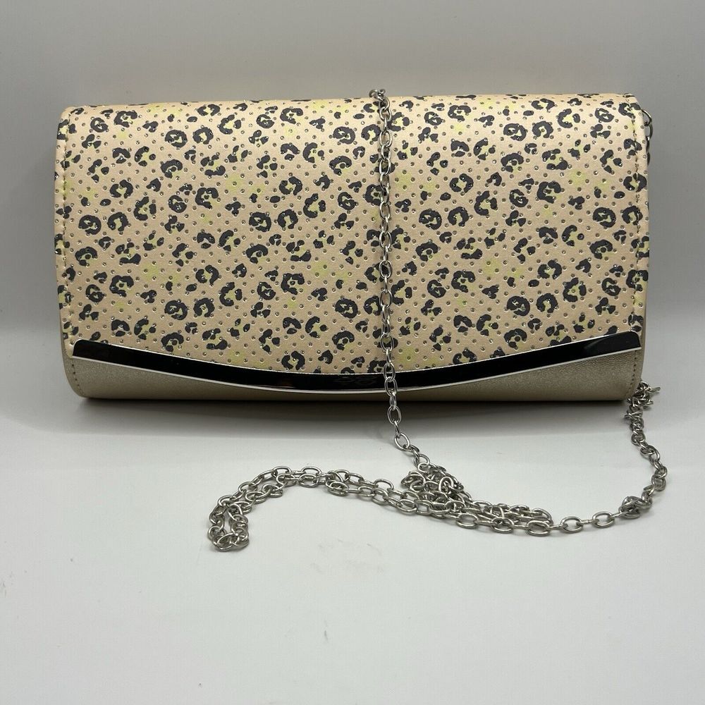 Premium Metallic Glitter Leopard Clutch‎ Evening Bag Handbag Prom Evening Out